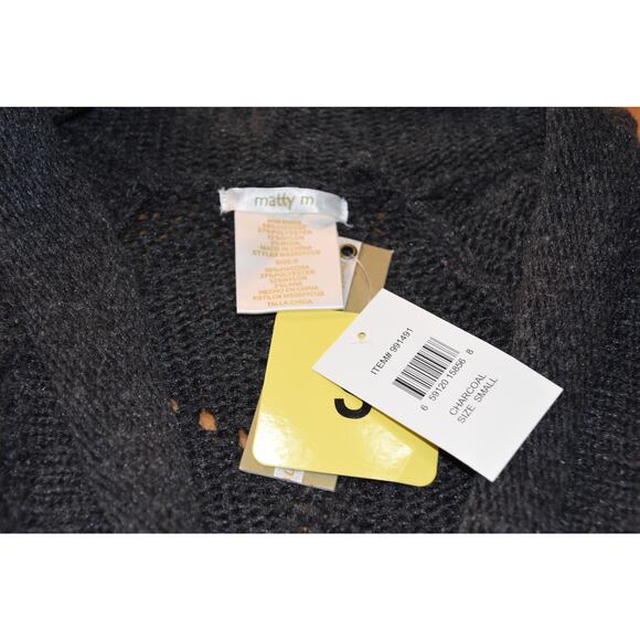 Matty M Cardigan Sweater, Dark Charcoal Gray, Women's Small, NWT - Picture 5 of 8